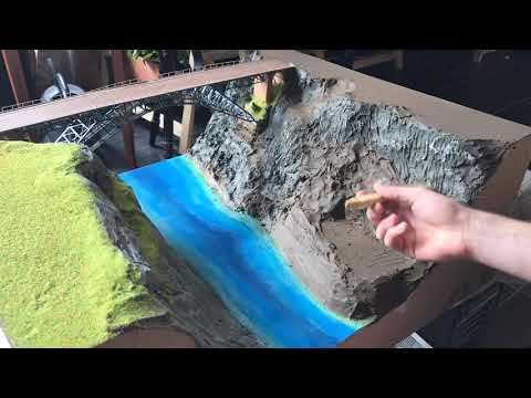 Brückenmodul 01 - Landschaft Felsen, Begrünung Gras in Spur N