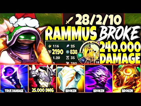 MOST BROKEN *2100 ARMOR, 830 MR & 28 KILLS* SEASON 13 RAMMUS 1v9 BUILD 🔥 LoL Top Rammus s13 Gameplay