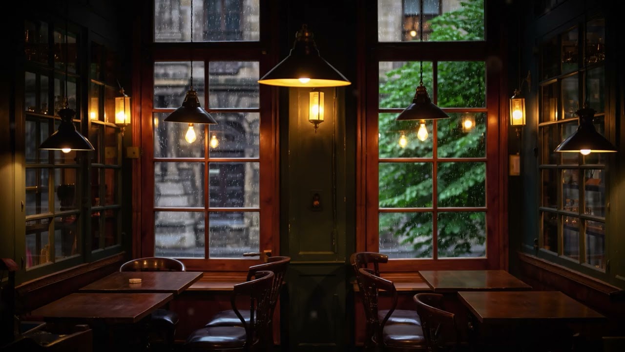 🌙☕ Cozy Vintage Café Lofi • Warm Rainy Evening Ambience | Relax & Unwind (30 Minutes)