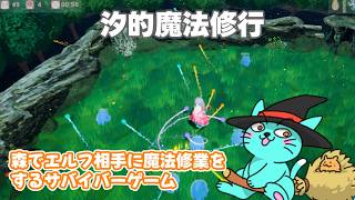 【汐的魔法修行】魔女っ子が草場でエルフと戦って修行するアップグレード弾幕シューティング