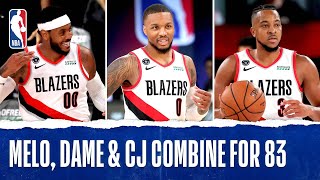 Carmelo Anthony - CJ McCollum - Damian Lillard - Portland Trail Blazers