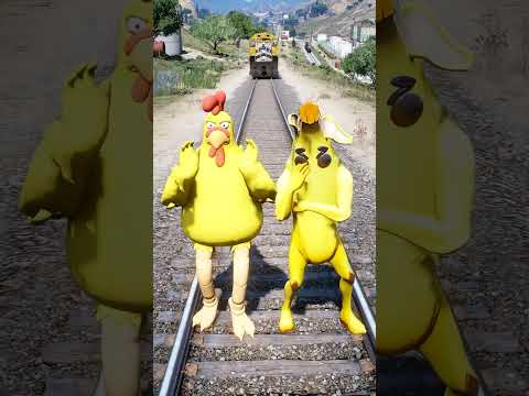 CHICKEN BANANA VS RAILWAY TRAIN #shorts