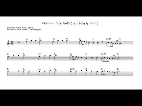 Nota Akor Eşlik - Fikrimin İnce Gülü - Kız Ney İçindir