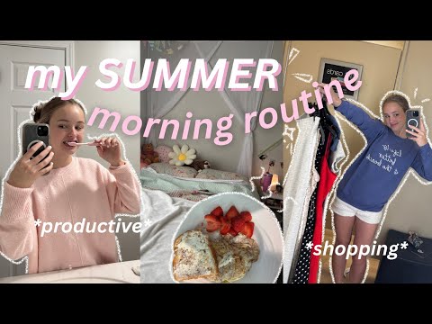 my SUMMER MORNING ROUTINE | productive, workout, healthy habits, shopping, ect.