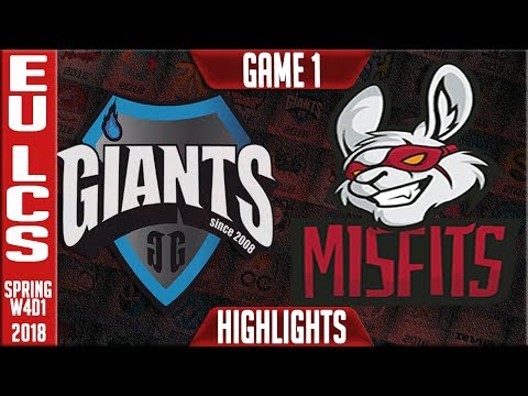 GIA vs MF Highlights | EU LCS Week 4 Spring 2018 W4D1 | Giants vs Misfits Highlights