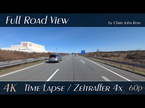 Autobahn (A24), Germany: Gudow - Schremheide - 4x Time Lapse (Zeitraffer) - 4K (UHD/2160p/60p)