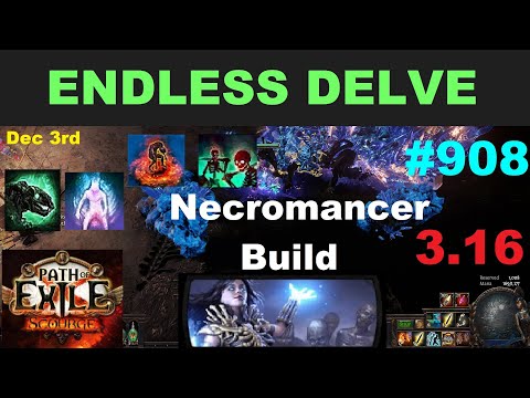 Start of MINION ARMY NECROMANCER In Endless Delve Event (Depth 900 Last Time) - 908