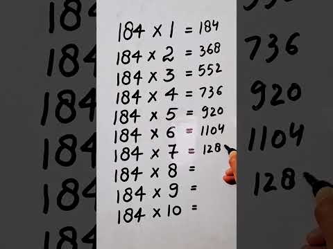 write the Table of 184 in 19 second only..#hack #maths #mathshack ‎@study_care0 