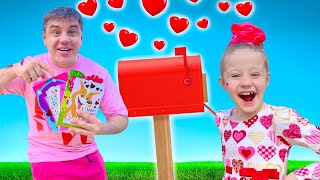 Nastya fabrique des cadeaux et des cartes pour la Saint-Valentin - Collection de vidéos pour enfants