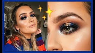 GRUNGE CHRISTMAS PARTY MAKEUP | NAVY &amp; GOLD HALO EYE | AD | EmmasRectangle