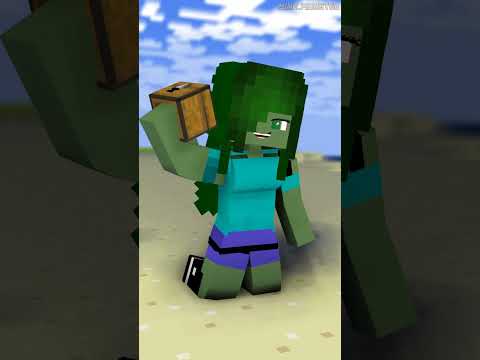 Never Chase the Zombie Girl - minecraft animation #shorts