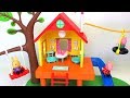 PEPPA PIG TREEHOUSE WITH LIGHT SOUNDS SLIDE MUDDY PUDDLE AND GEORGE S FORT