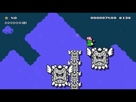 A Flock of Thwomps by Nocturnowl 🍄 Super Mario Maker 2 #anm