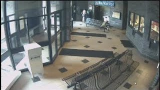 Surveillance video: Woman breaks window at Mahoning County Jail
