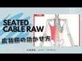 シーテットケーブルロウイングの使い方 広背筋の収縮と伸展の意識