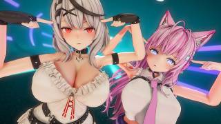 Sakamata Chloe (沙花叉クロヱ), Hakui Koyori (博衣こより) - Yowanehaki (ヨワネハキ) [MMD]