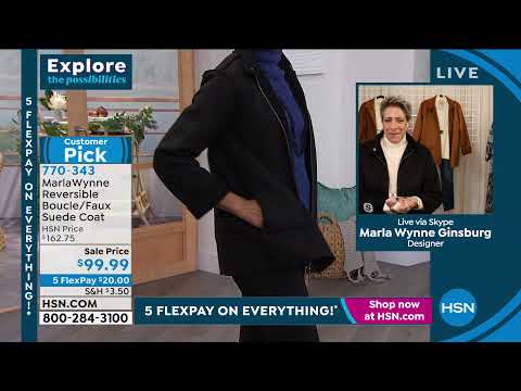 MarlaWynne Reversible Boucle/Faux Suede Coat