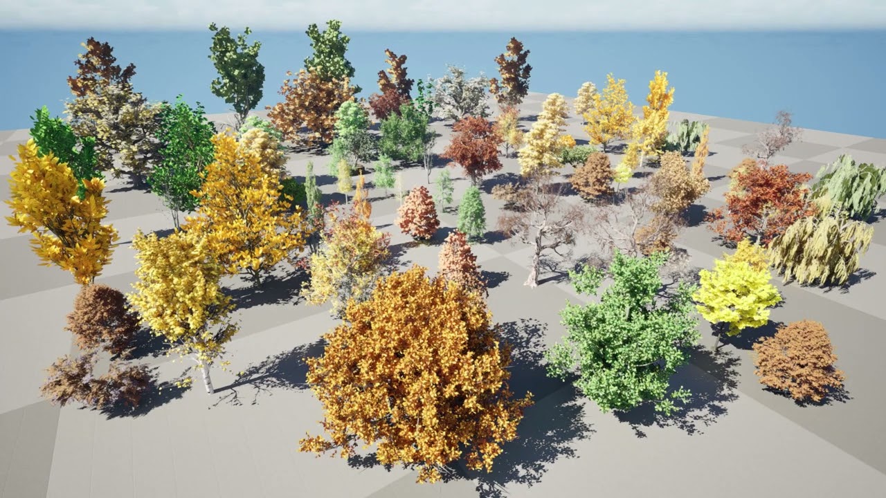 Collections d'arbres d'automne Modèle 3D