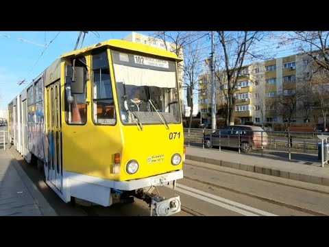 Ploiești:  Călătorie cu tramvaiul Tatra KT4D #071(linia 102) între stațiile A.C.R - Gara de Vest