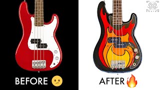 Refinishing a $75 Bass For My Son with Vinyl and Plexiglass
