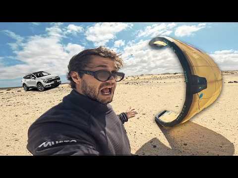 How to SELF LAUNCH a KITE with your rental car!