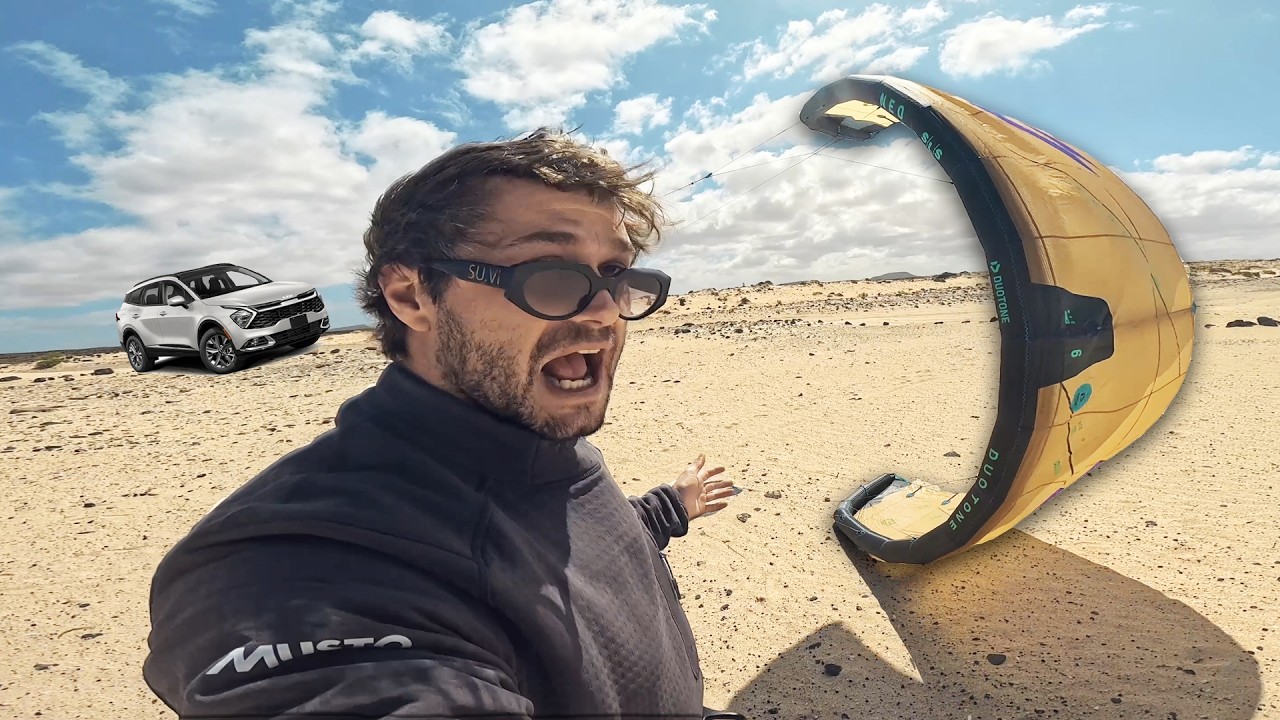 How to SELF LAUNCH a KITE with your rental car!