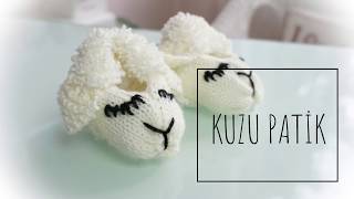 Dümdüz örgü parça bebek patiğe dönüşüyor /örgü bebek patik/örgü modelleri / Figen Ararat