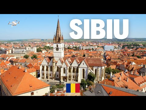 SIBIU ROMANIA | City Center | Display of Architecture | Drone Video 4K Ulta HD