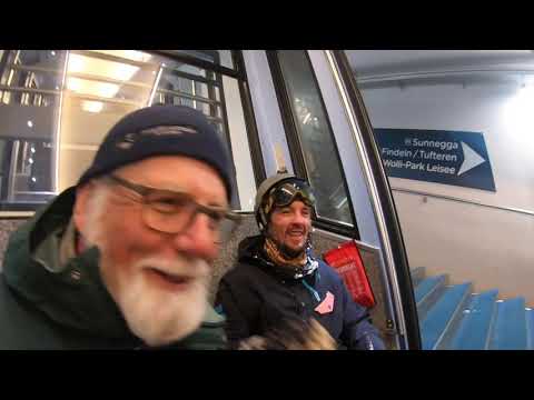 Funicular ride  from  Sunnegga to Zermatt with avalanche victim