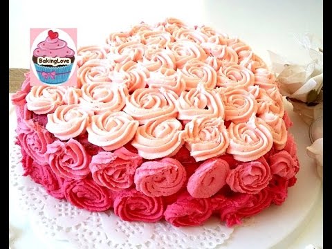 Tutorial: Ombre Rosentorte - Himbeer-Sahne Torte - Amerikanische Buttercreme