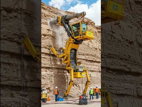 Have you ever seen a machine that climbs cliffs like this? #amazingmachinery #engineering #excavator