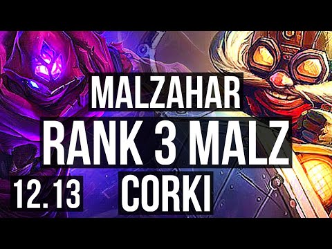 MALZAHAR vs CORKI (MID) | Rank 3 Malz, 7/6/23 | KR Master | 12.13