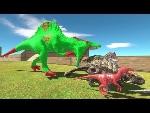 Escape from GREEN SUPERMAN SPINOSAURUS - Animal Revolt Battle Simulator