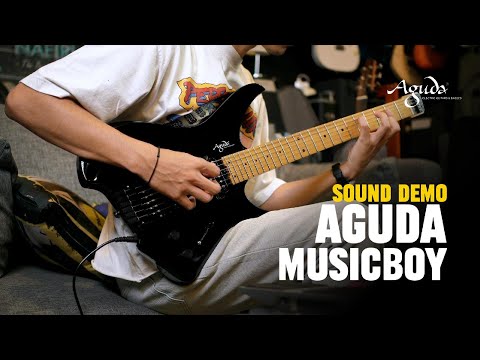 Aguda Musicboy with Premium Glossy Roasted Flame Maple Neck in Black Sound Demo