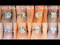 Engagement Ring Diamond Size Comparisons For All Shapes Oval Round Princess Cushion More