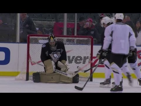 Marc-Andre Fleury Wears Go-Pro at Soldier Field