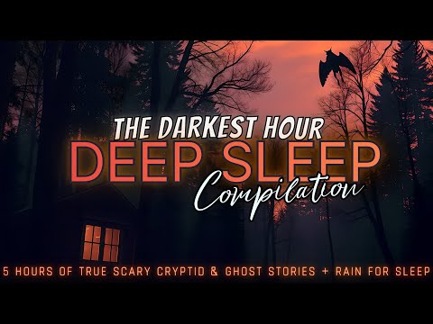 5 Hours of TRUE Scary Cryptid & Ghost  Stories + rain for sleep 😴 NO ADS, dark screen