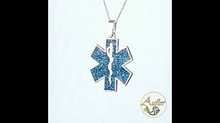 Hvězda života s modrou výplní - přívěsek