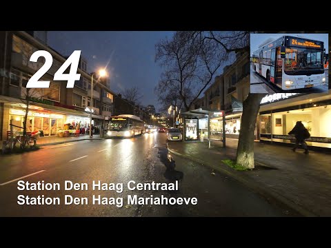 HTM lijn 24: Den Haag CS - Station Mariahoeve v.v. | spitsversterking | HTM 1002 | 2022