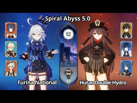 C0 Furina National & C0 Hutao Double Hydro - Spiral Abyss 5.0 Floor 12 Genshin Impact