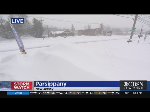 Heavy Snow Makes For Low Visibility In Parsippany, N.J.