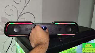 Bazivve RGB Lautsprecher Soundbar RGB LED-Beleuchtung USB betrieben nur 2 Watt 3,5mm Klinkenstecker