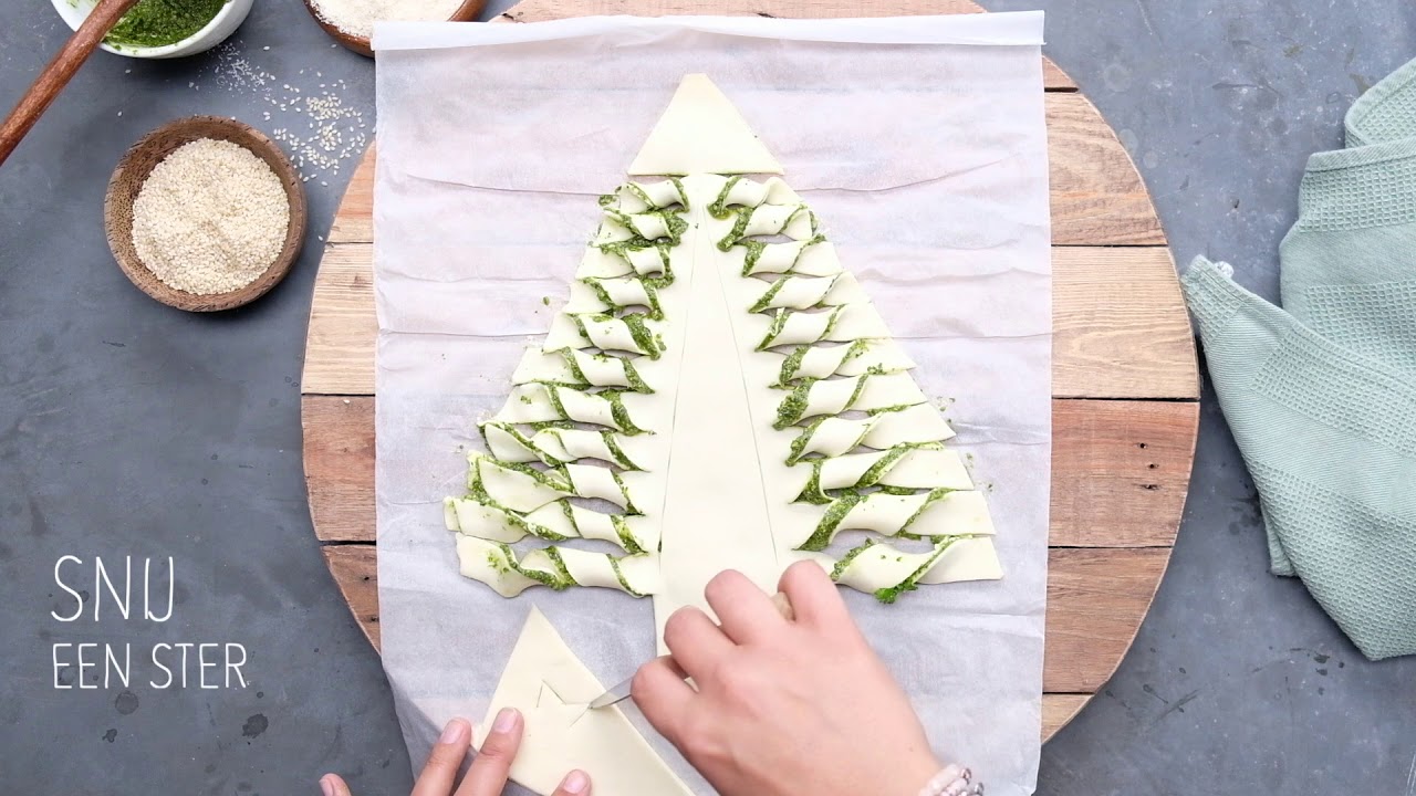 Pesto & kaas kerstboom