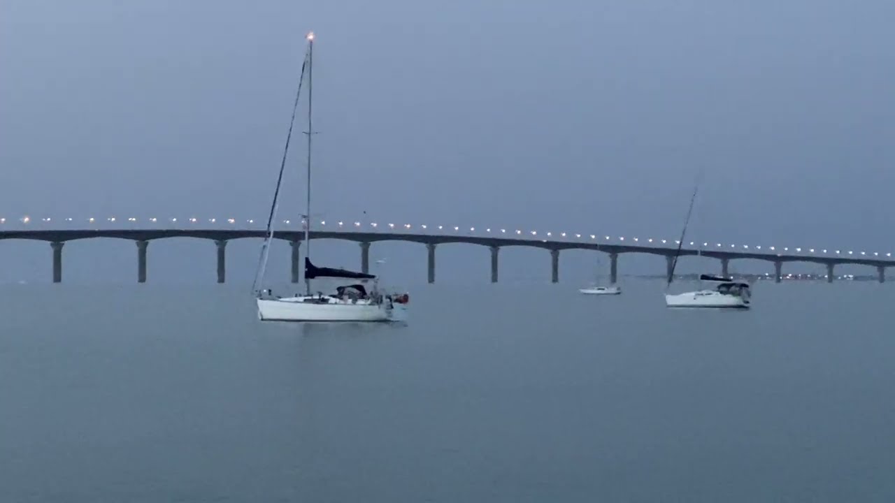 A quiet evening at anchor near Île de Ré, France.