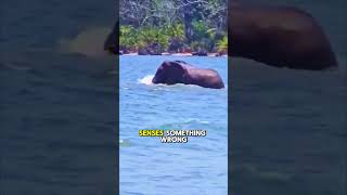 Elephant Pulls a Crocodile Out of the River by Accident