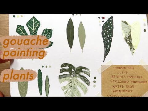 gouache painting | speed painting plants