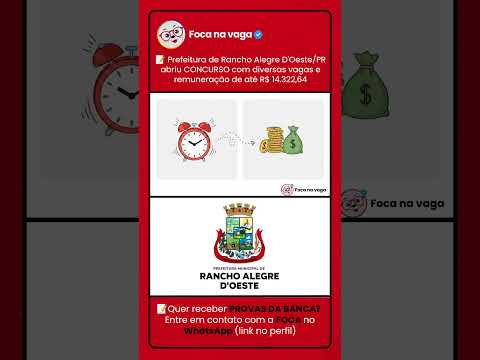 PREFEITURA DE RANCHO ALEGRE D'OESTE/PR: EDITAL PUBLICADO NO CENTRO-OESTE PARANAENSE!