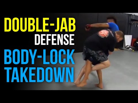 How To Defend Double Jab: Body Lock Takedown To Ground & Pound