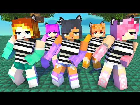 simple dimple first meet prison aphmau and friends kc, kim, zoey, mia - minecraft animation #shorts