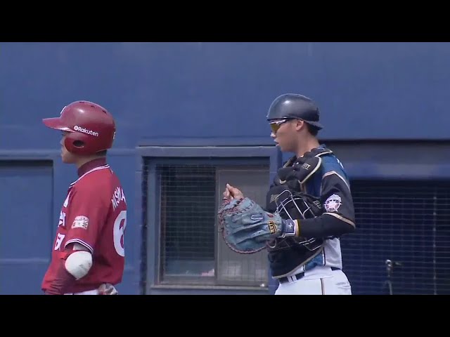【ファーム】ファイターズ・石川亮 この試合2度目となる盗塁阻止!!  2018/5/24 F-E(ファーム)